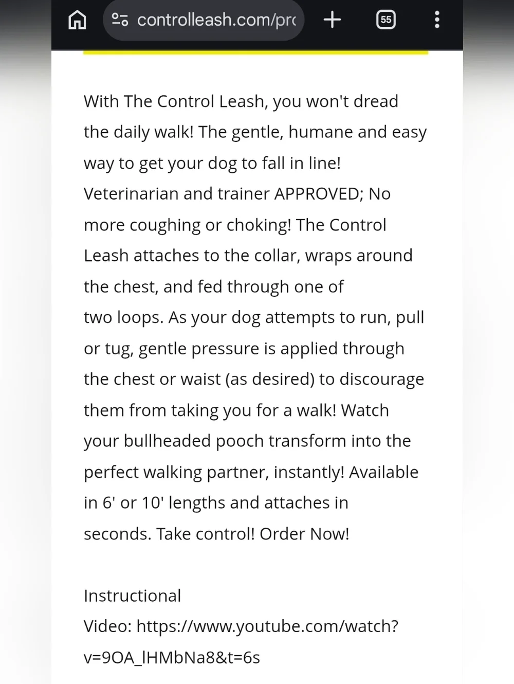 Control Leash excellent pre